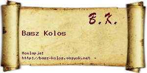 Basz Kolos névjegykártya