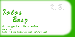 kolos basz business card